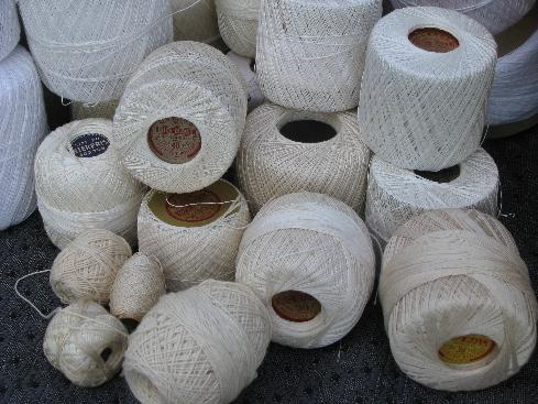 photo of huge lot vintage cotton crochet thread, different weights, 70+ balls #2