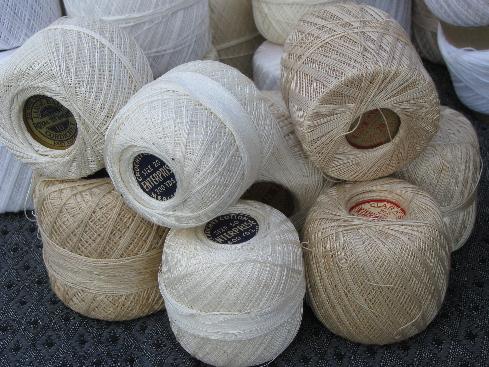 photo of huge lot vintage cotton crochet thread, different weights, 70+ balls #3