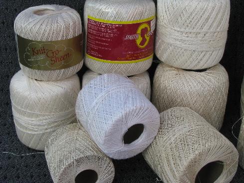 photo of huge lot vintage cotton crochet thread, different weights, 70+ balls #5