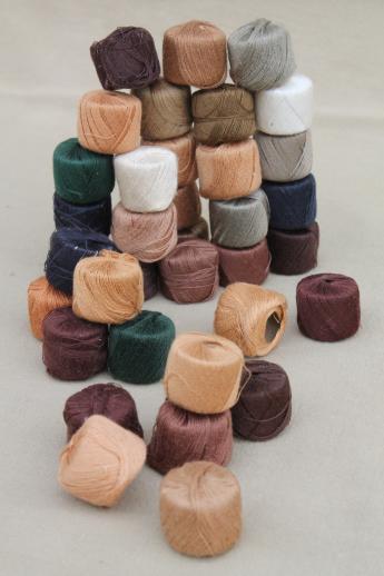 photo of huge lot vintage darning / mending cotton thread in natural colors, 36 spools #1