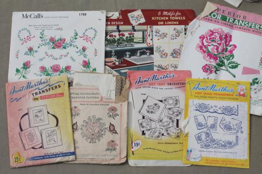 photo of huge lot vintage embroidery transfers, Vogart, Workbasket needlework designs etc. #2