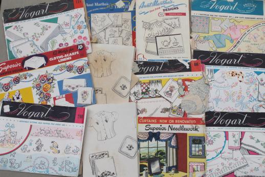 photo of huge lot vintage embroidery transfers, Vogart, Workbasket needlework designs etc. #3