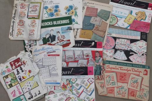 photo of huge lot vintage embroidery transfers, Vogart, Workbasket needlework designs etc. #6