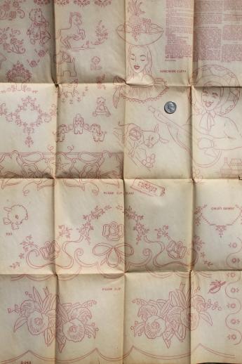 photo of huge lot vintage embroidery transfers, Vogart, Workbasket needlework designs etc. #15