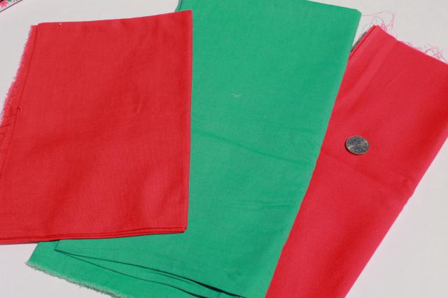 photo of huge lot vintage fabric, retro prints & solid colors for sewing, quilting, crafts #9