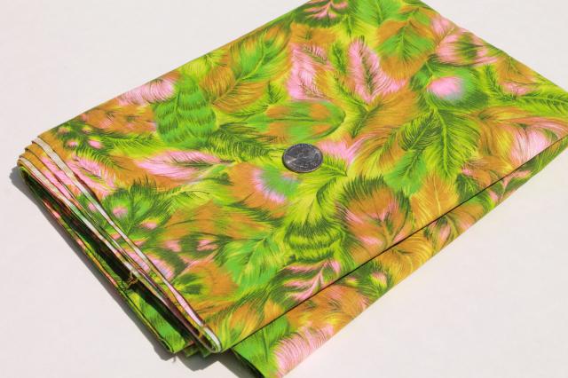 photo of huge lot vintage fabric, retro prints & solid colors for sewing, quilting, crafts #10