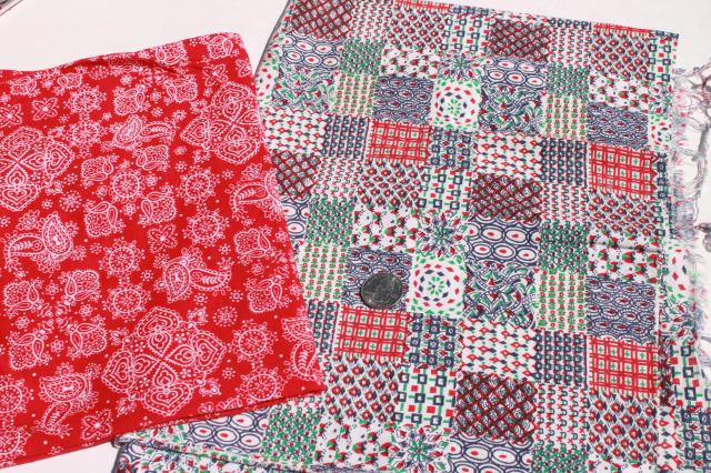 photo of huge lot vintage fabric, retro prints & solid colors for sewing, quilting, crafts #22