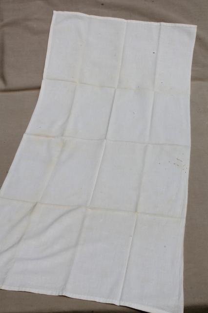 photo of huge lot vintage flour sack towels, soft all cotton towel fabric kitchen dish towels #7