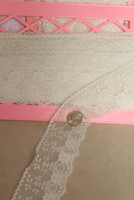 photo of huge lot vintage lace trims, flounce ruffles lacy edgings French val, alencon, schiffli #5