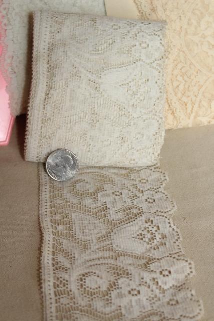 photo of huge lot vintage lace trims, flounce ruffles lacy edgings French val, alencon, schiffli #15