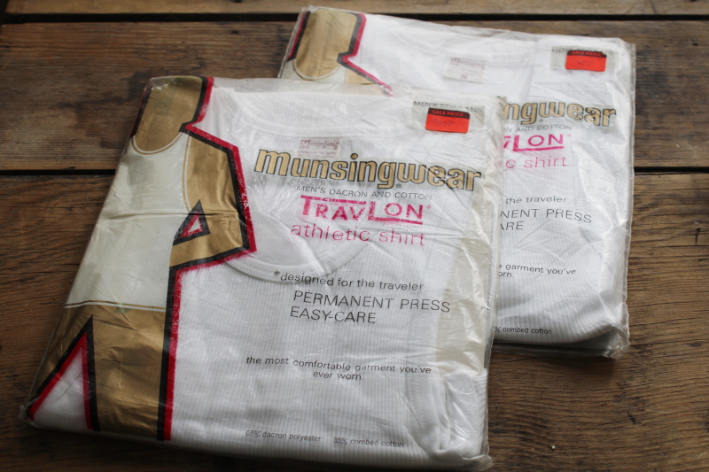 photo of huge lot vintage men's plain white tank undershirts deadstock in original packages, small & medium sizes  #2