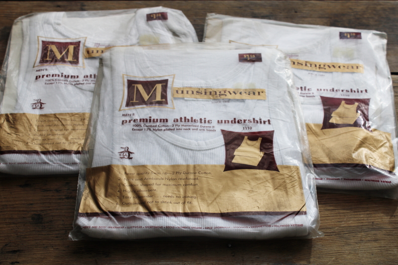 photo of huge lot vintage men's plain white tank undershirts deadstock in original packages, small & medium sizes  #8