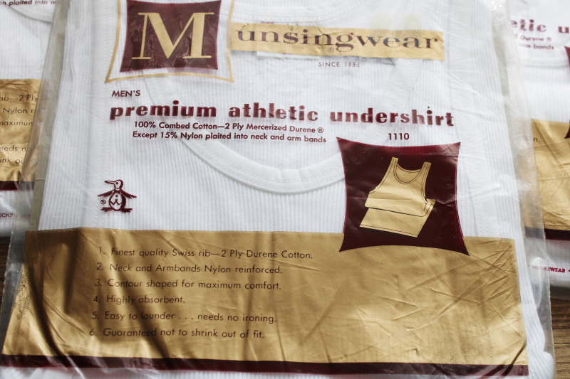 photo of huge lot vintage men's plain white tank undershirts deadstock in original packages, small & medium sizes  #9