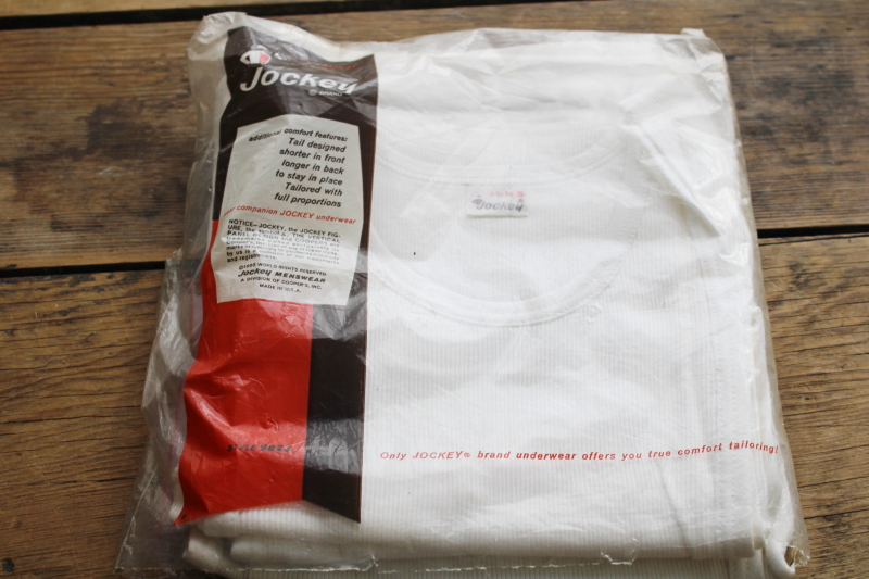 photo of huge lot vintage men's plain white tank undershirts deadstock in original packages, small & medium sizes  #16
