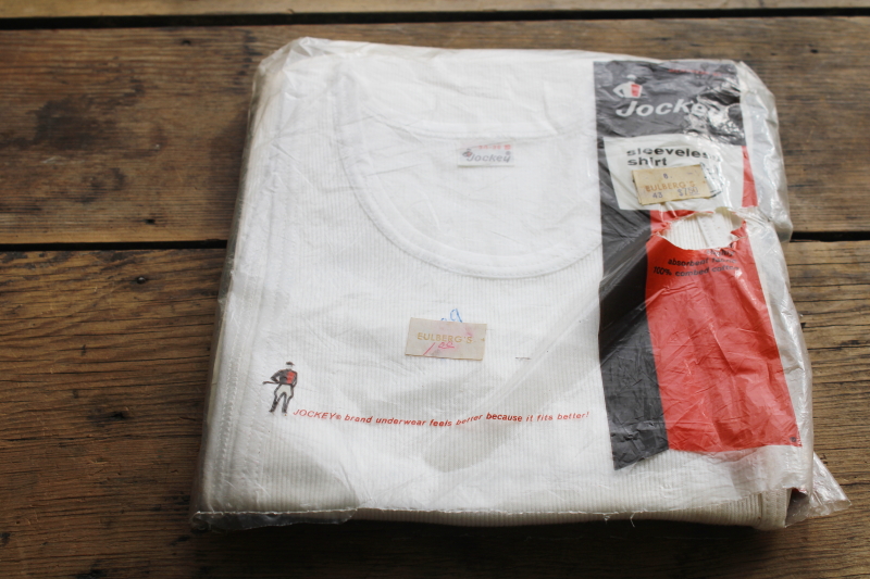 photo of huge lot vintage men's plain white tank undershirts deadstock in original packages, small & medium sizes  #18