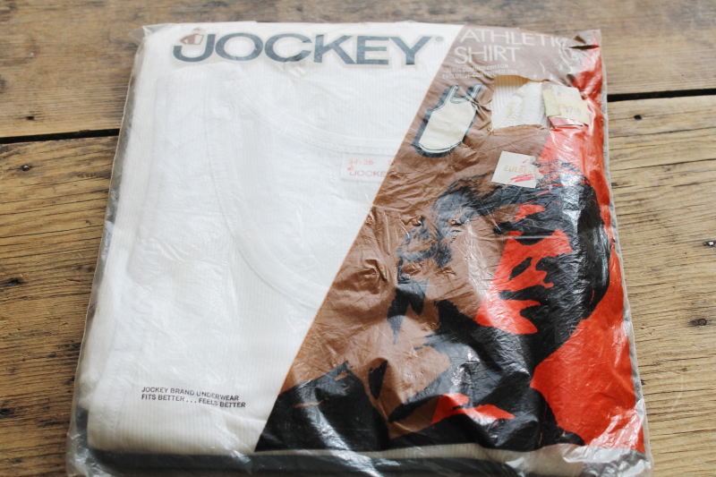 photo of huge lot vintage men's plain white tank undershirts deadstock in original packages, small & medium sizes  #22