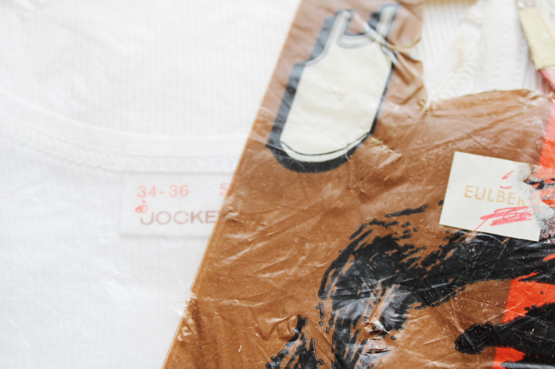 photo of huge lot vintage men's plain white tank undershirts deadstock in original packages, small & medium sizes  #24