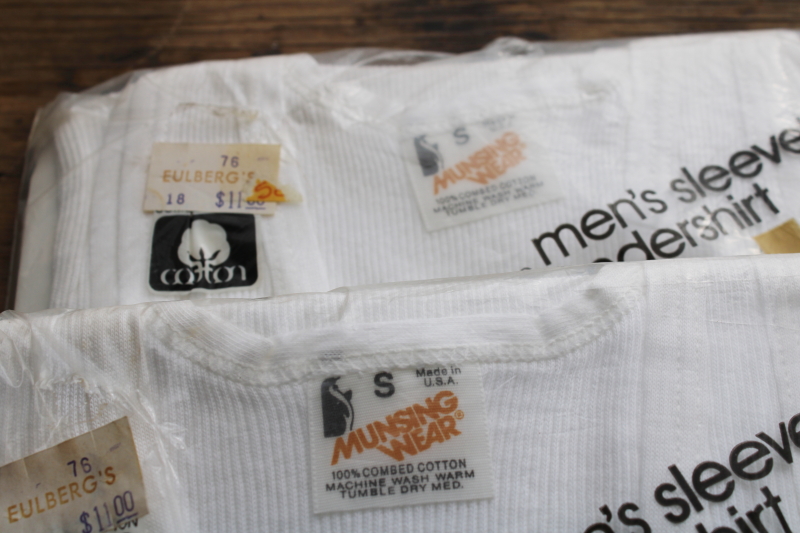 photo of huge lot vintage men's plain white tank undershirts deadstock in original packages, small & medium sizes  #28