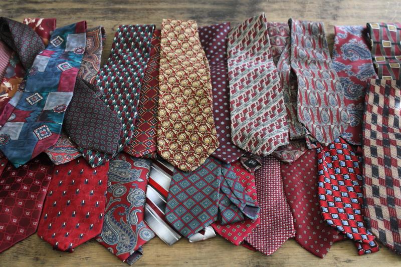 photo of huge lot vintage neckties, silk ties for upcycle projects, crafts, sewing fabric #1