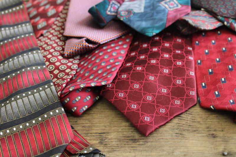 photo of huge lot vintage neckties, silk ties for upcycle projects, crafts, sewing fabric #2