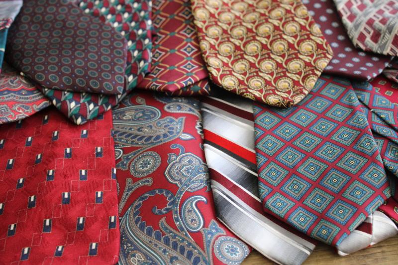 photo of huge lot vintage neckties, silk ties for upcycle projects, crafts, sewing fabric #3