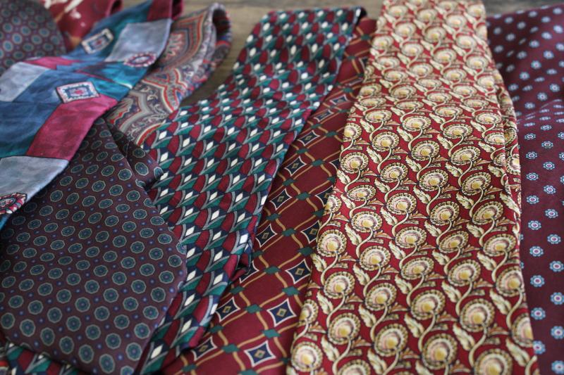 photo of huge lot vintage neckties, silk ties for upcycle projects, crafts, sewing fabric #7