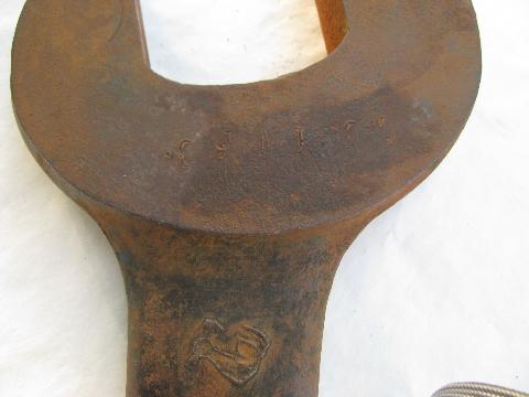 photo of huge old Armstrong Tool Strong Arm bridge building/engineer wrench 2'' & 2-3/16'' #2