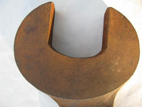 photo of huge old Armstrong Tool Strong Arm bridge building/engineer wrench 2'' & 2-3/16'' #4