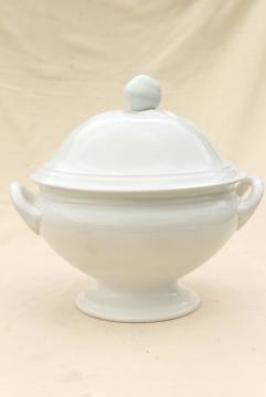 catalog photo of huge old Petrus Regout soup tureen, vintage french farmhouse style white pottery