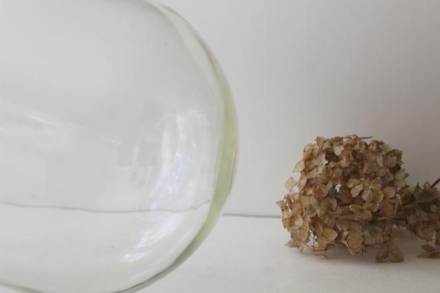photo of huge old blown glass cloche, bell jar dome for display, clock cover or terrarium #3