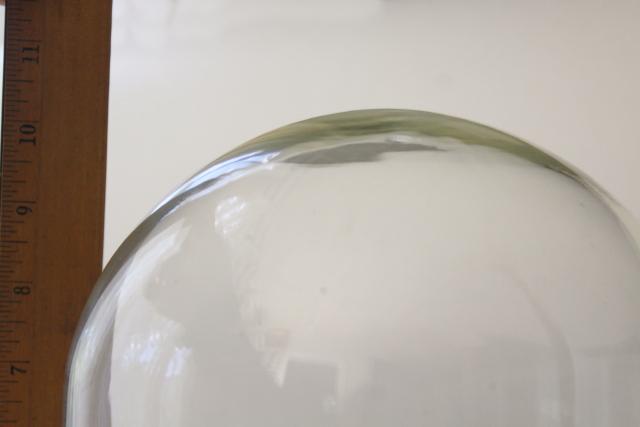 photo of huge old blown glass cloche, bell jar dome for display, clock cover or terrarium #4