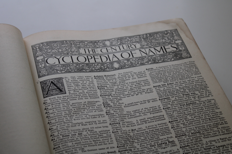 photo of huge old book The Times London vintage 1905 Cyclopedia of Names Century dictionary of people, places #3