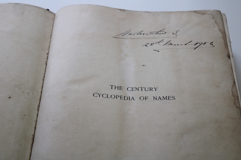 photo of huge old book The Times London vintage 1905 Cyclopedia of Names Century dictionary of people, places #8