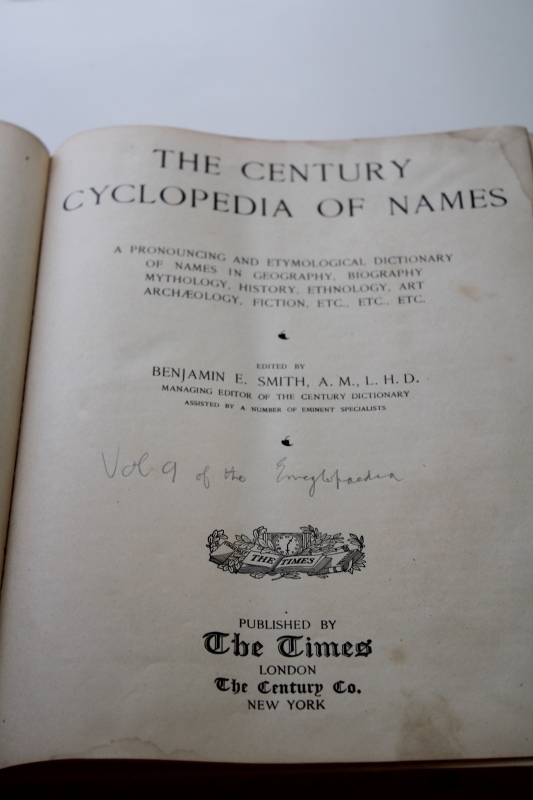 photo of huge old book The Times London vintage 1905 Cyclopedia of Names Century dictionary of people, places #9