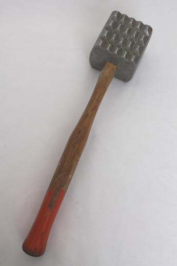 photo of huge old butcher's meat mallet, meat tenderizer hammer for meat processing butchering tool  #3