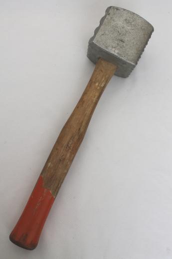 photo of huge old butcher's meat mallet, meat tenderizer hammer for meat processing butchering tool  #4