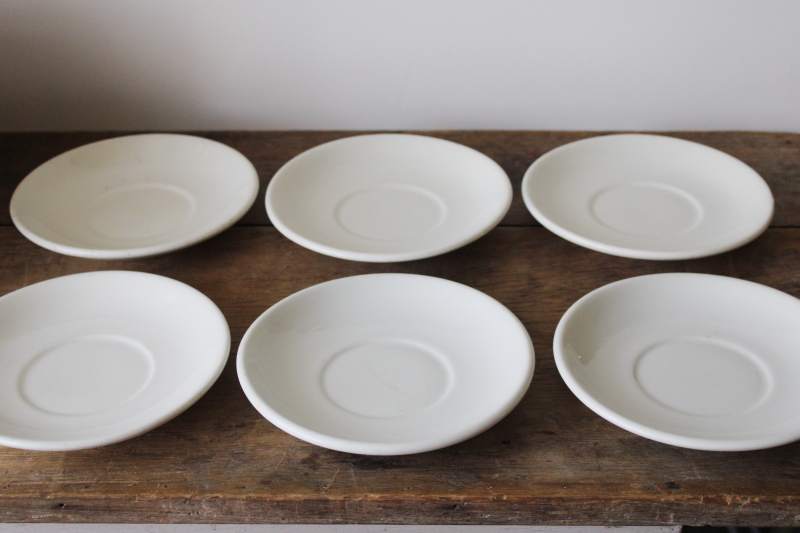 photo of huge old ironstone china saucer plates WWII vintage marked USQMC US military dinnerware #6