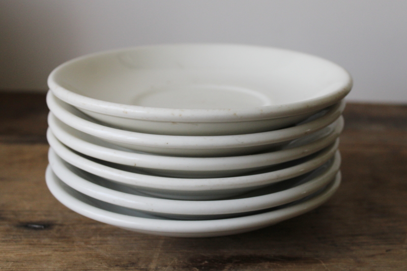 photo of huge old ironstone china saucer plates WWII vintage marked USQMC US military dinnerware #8