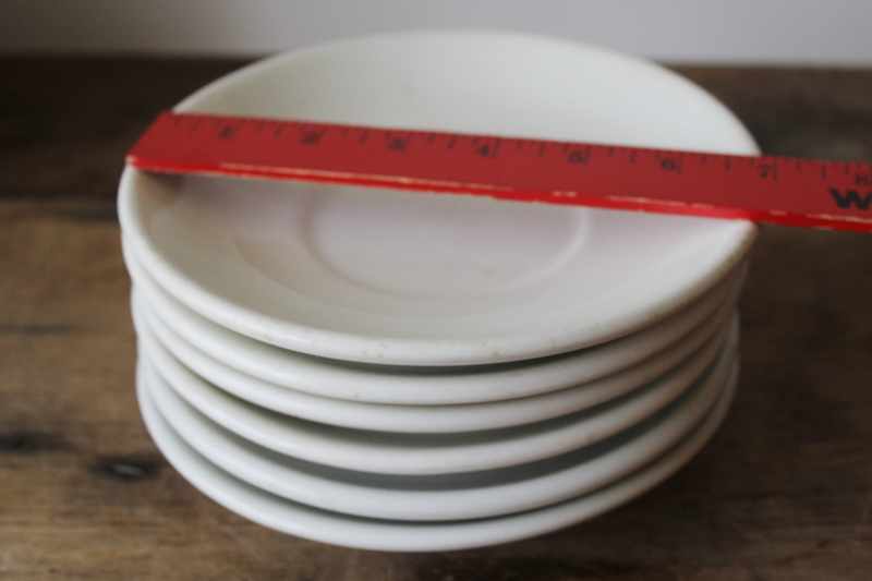 photo of huge old ironstone china saucer plates WWII vintage marked USQMC US military dinnerware #9