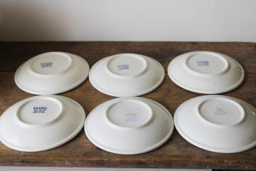 catalog photo of huge old ironstone china saucer plates WWII vintage marked USQMC US military dinnerware 