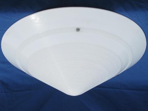 photo of huge old milk glass pendant light lamp shade, art deco vintage mod #1