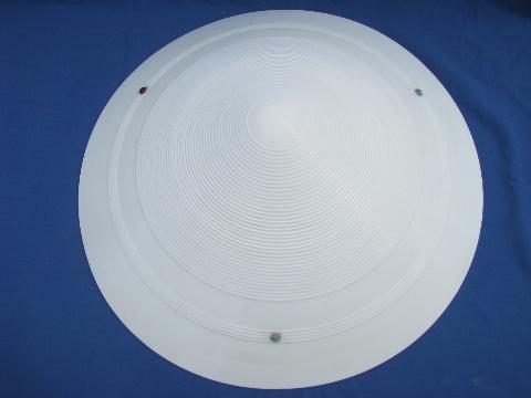 photo of huge old milk glass pendant light lamp shade, art deco vintage mod #2