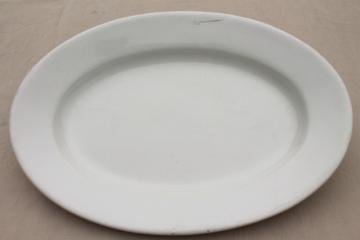 catalog photo of huge old plain white English ironstone china platter or tray, Royal Arms mark