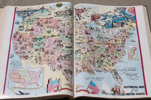 photo of huge old school library atlas w/ big color maps to frame or re-purpose #1