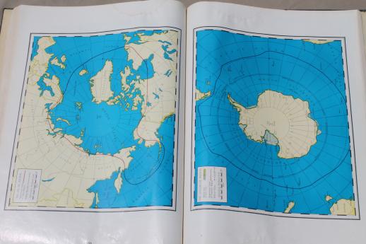 photo of huge old school library atlas w/ big color maps to frame or re-purpose #4