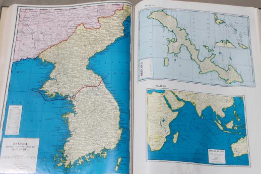 photo of huge old school library atlas w/ big color maps to frame or re-purpose #5