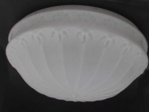 photo of huge old white satin glass shade for antique light, 20s vintage #1