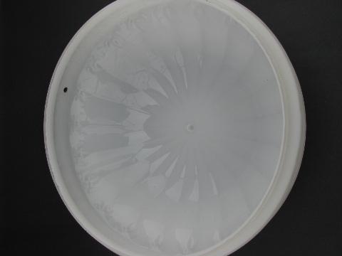 photo of huge old white satin glass shade for antique light, 20s vintage #4