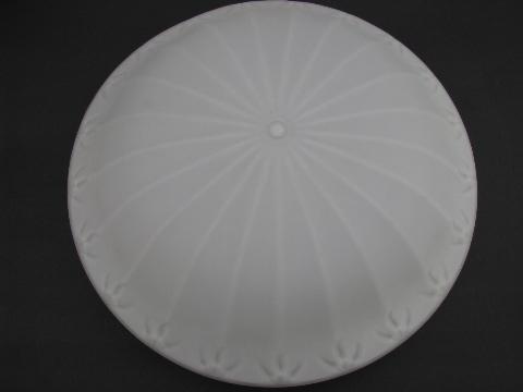 photo of huge old white satin glass shade for antique light, 20s vintage #5