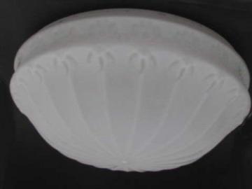 catalog photo of huge old white satin glass shade for antique light, 20s vintage